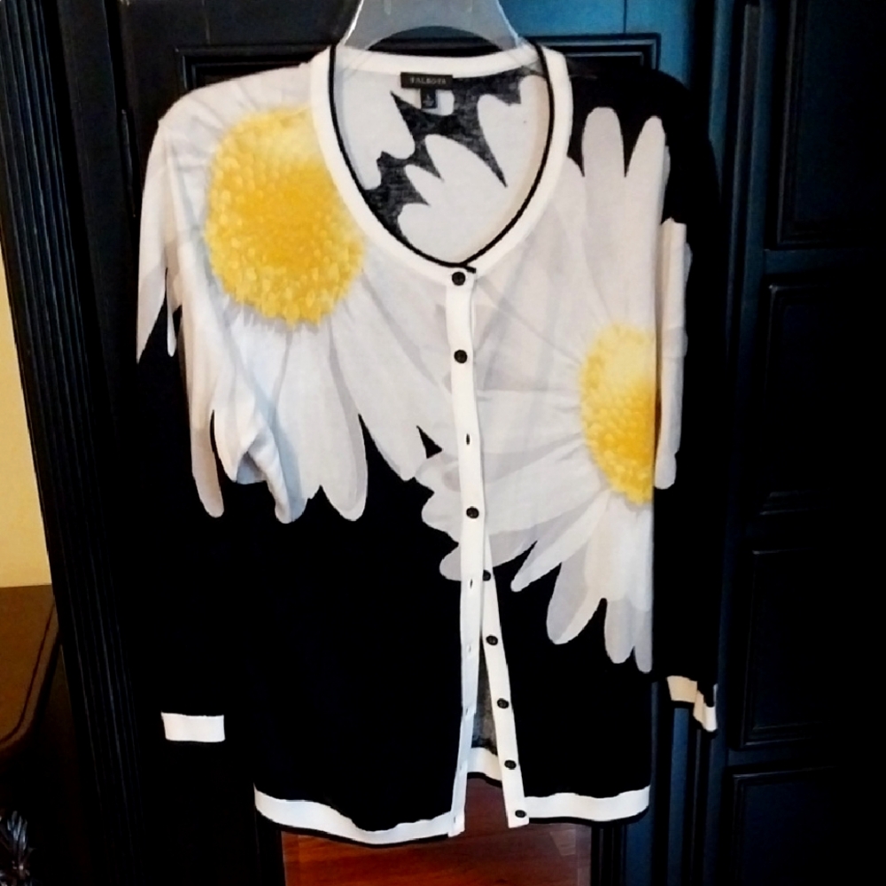 Talbots Charming Cardigan Large Daisy